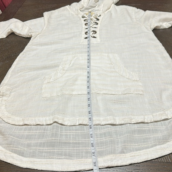 L*Space Love Letters‎ Hoodie Lace Up Tunic In Cream, Women’s Size Small - Picture 11 of 16